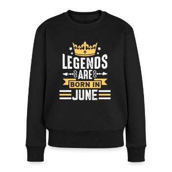 Les légendes naissent au mois de l’anniversaire de juin - Pull Premium bio Femme - noir - Devant - Julia (174cm)