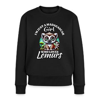Fille Aime Les Lémuriens - Pull Premium bio Femme - noir - Devant - Julia (174cm)
