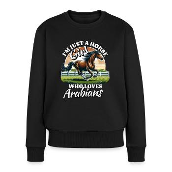Fille de chevaux arabes - Pull Premium bio Femme - noir - Devant - Julia (174cm)