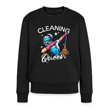 Putzfrau - Frauen Premium Bio Pullover - Schwarz - Vorne - Julia (174cm)