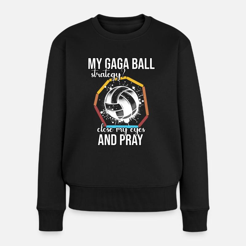 Lustiger Gaga Ball Spruch - Frauen Premium Bio Pullover - Schwarz