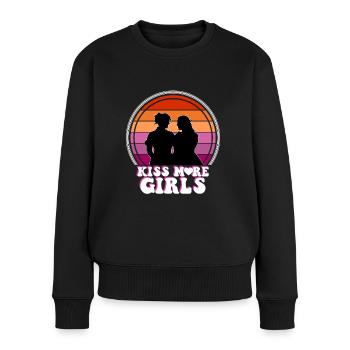 Embrassez plus de filles Lesbienne LGBT Mois de la fierté Filles - Pull Premium bio Femme - noir - Devant - Julia (174cm)