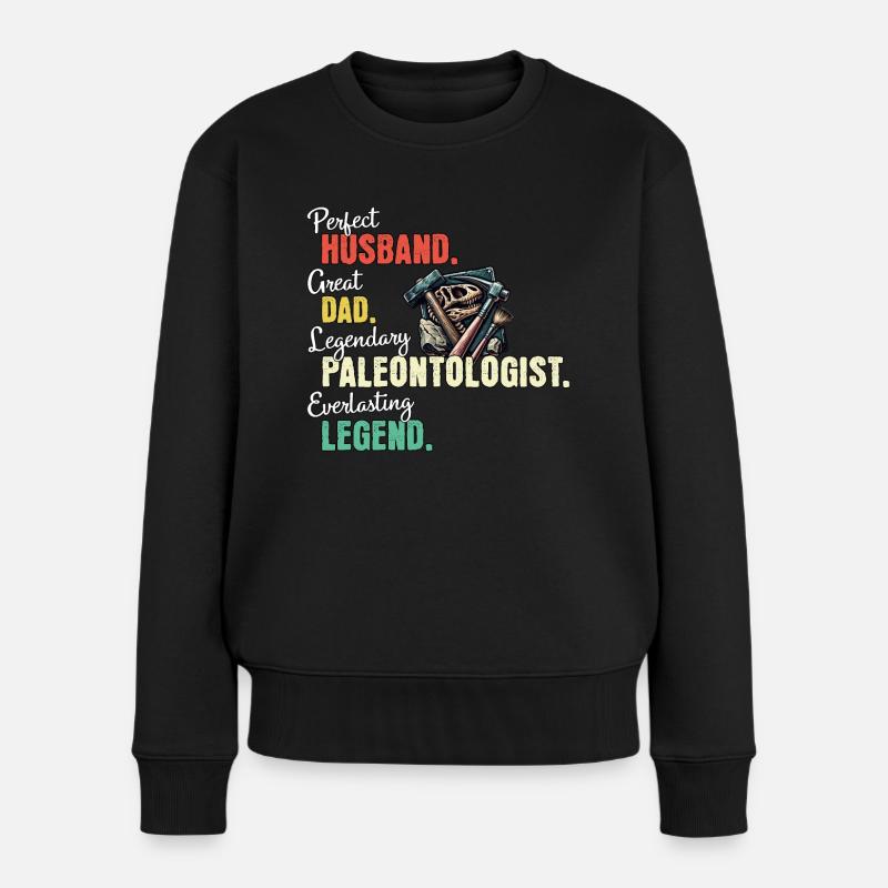 Paleontologe Papa - Frauen Premium Bio Pullover - Schwarz