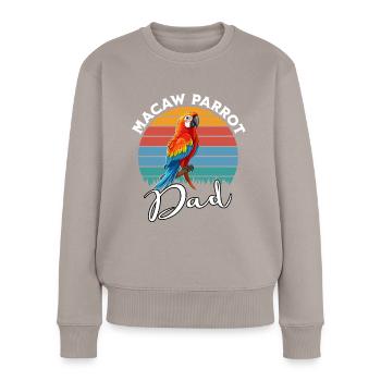 Macaw Parrot Dad - Frauen Premium Bio Pullover - Taupe - Vorne - Julia (174cm)