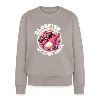 Dictons amusants de Blobfish - Pull Premium bio Femme - taupe - Devant - Julia (174cm)