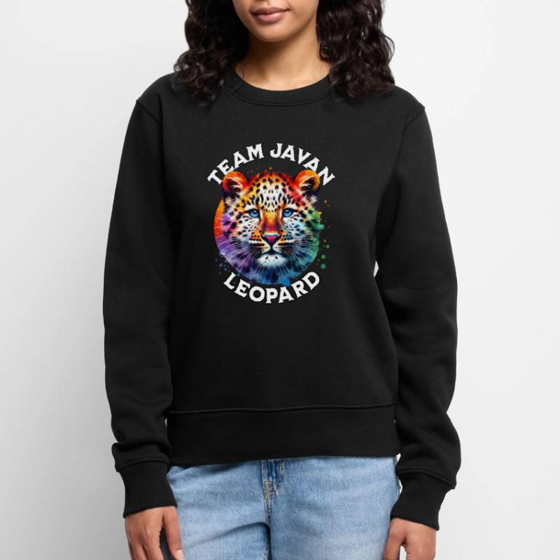 Java Leopard Sprüche Frauen Premium Bio Pullover