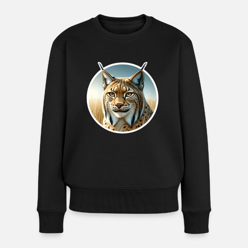 Iberischer Luchs - Frauen Premium Bio Pullover - Schwarz
