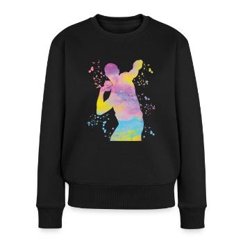 Lanceur de poids Colorsplash Lancer de poids - Pull Premium bio Femme - noir - Devant - Julia (174cm)