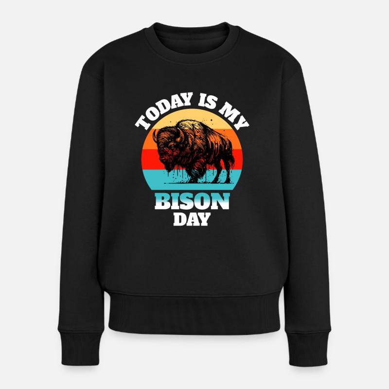 Buffalo Bison - Women's Premium Organic Jumper - black