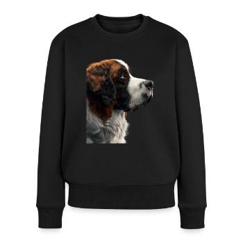 Bernhardiner - Frauen Premium Bio Pullover - Schwarz - Vorne - Julia (174cm)