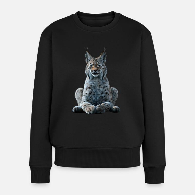 Luchs - Frauen Premium Bio Pullover - Schwarz