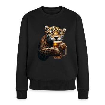 Jaguar - Frauen Premium Bio Pullover - Schwarz - Vorne - Julia (174cm)