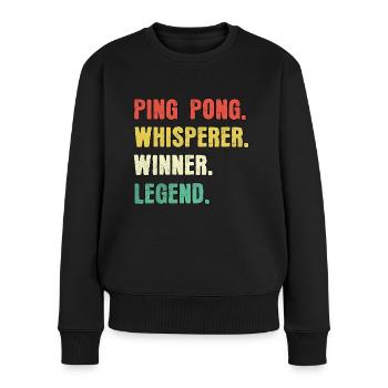 Ping Pong Whisperer Légende du Ping Pong - Pull Premium bio Femme - noir - Devant - Julia (174cm)