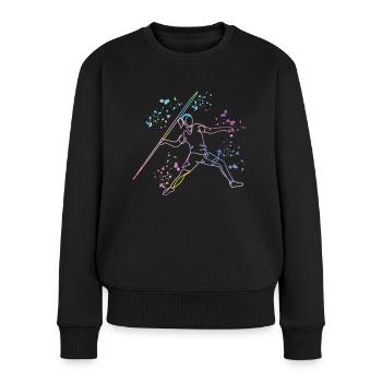 Speerwurf Colorsplash Speerwurf - Frauen Premium Bio Pullover - Schwarz - Vorne - Julia (174cm)