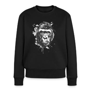 Gorille - Pull Premium bio Femme - noir - Devant - Julia (174cm)