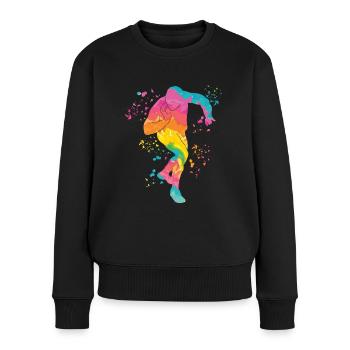 Lanceur de poids Colorsplash Lancer de poids - Pull Premium bio Femme - noir - Devant - Julia (174cm)