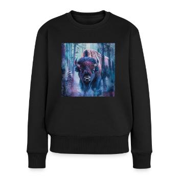 Bison - Frauen Premium Bio Pullover - Schwarz - Vorne - Julia (174cm)