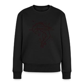 Hochspringer Wasserfarben Hochsprung - Frauen Premium Bio Pullover - Schwarz - Vorne - Julia (174cm)