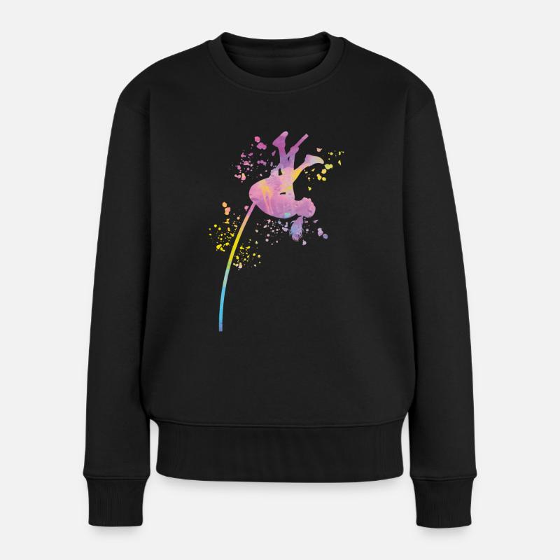 Stabhochspringer Kids Stabhochsprung - Frauen Premium Bio Pullover - Schwarz