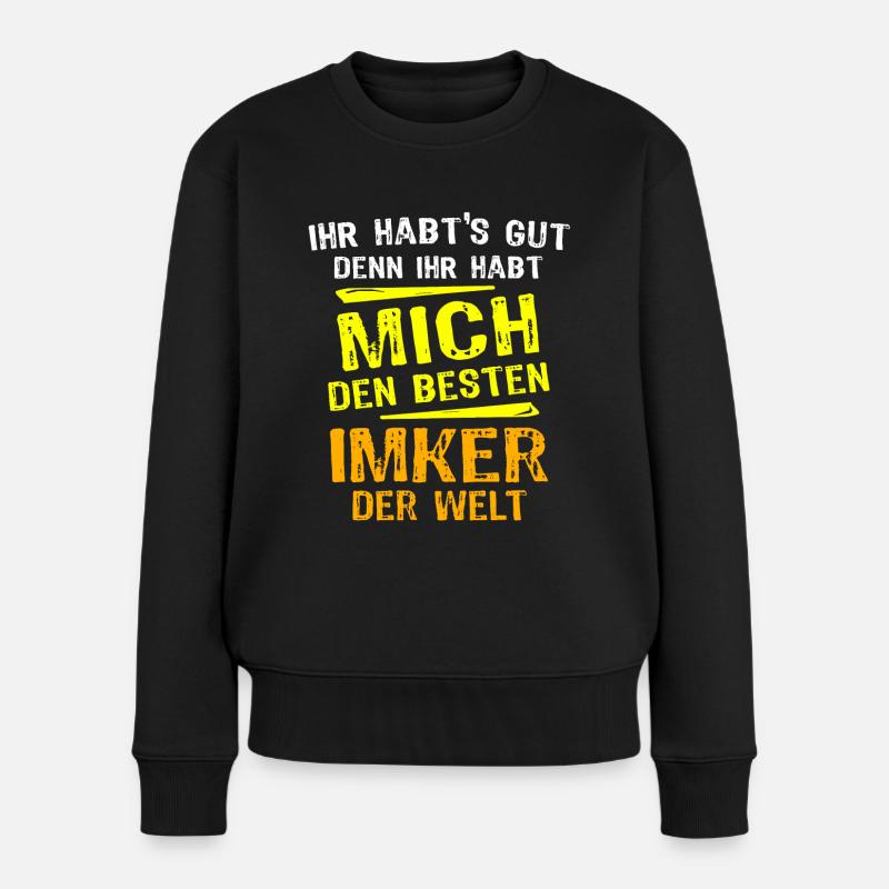 Imker Geschenk - Frauen Premium Bio Pullover - Schwarz