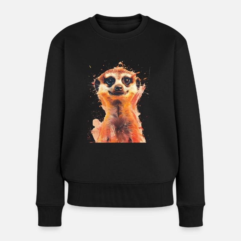 Erdmännchen - Frauen Premium Bio Pullover - Schwarz