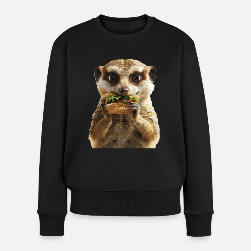 Erdmännchen - Frauen Premium Bio Pullover - Schwarz