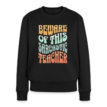 Sarcastique du professeur Sarcasme - Pull Premium bio Femme - noir - Devant - Julia (174cm)