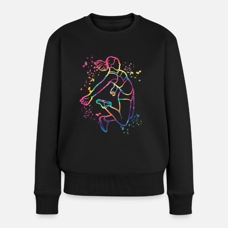 Weitspringer Weitspringen Kinder Weitsprung - Frauen Premium Bio Pullover - Schwarz