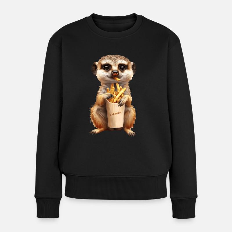 Erdmännchen - Frauen Premium Bio Pullover - Schwarz