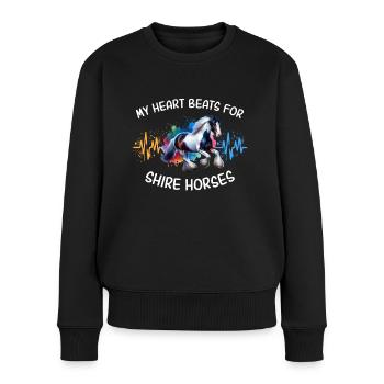 Shire Horse Herzlinie Pferd - Frauen Premium Bio Pullover - Schwarz - Vorne - Julia (174cm)