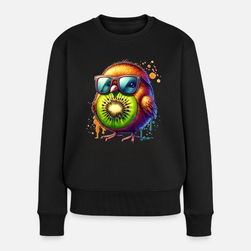 Neuseeland Kiwi - Frauen Premium Bio Pullover - Schwarz