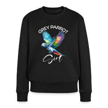 Grey Parrot Mädchen Graupapagei - Frauen Premium Bio Pullover - Schwarz - Vorne - Julia (174cm)
