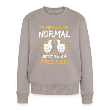 Melker Spruch - Pull Premium bio Femme - taupe - Devant - Julia (174cm)