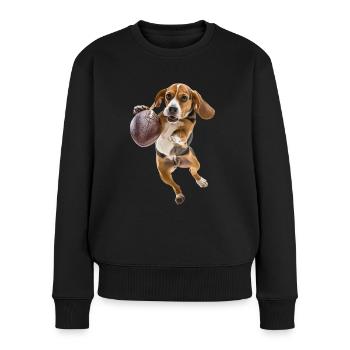 Beagle - Pull Premium bio Femme - noir - Devant - Julia (174cm)