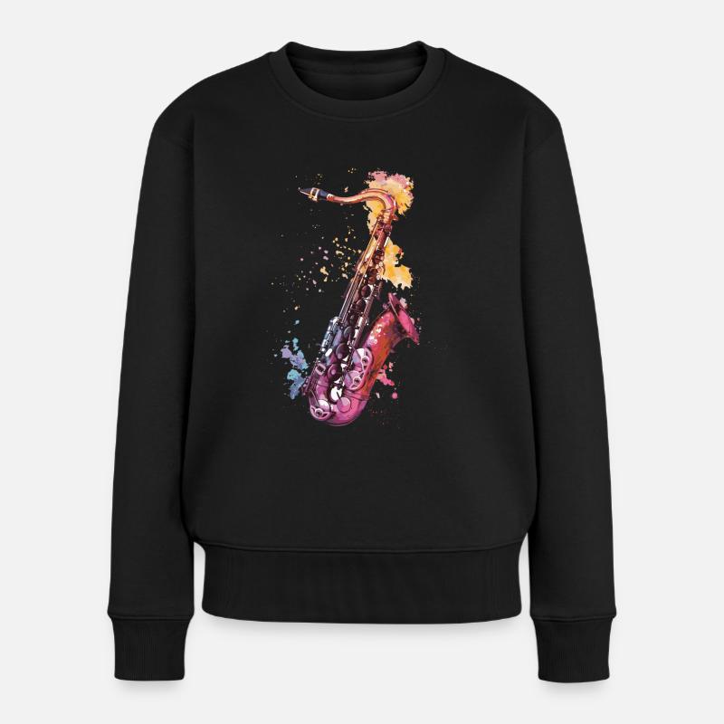 Saxophone - Pull Premium bio Femme - noir