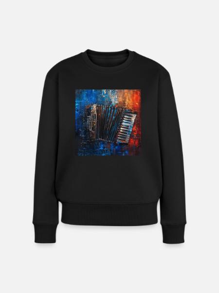 Akkordeon - Frauen Premium Bio Pullover - Schwarz