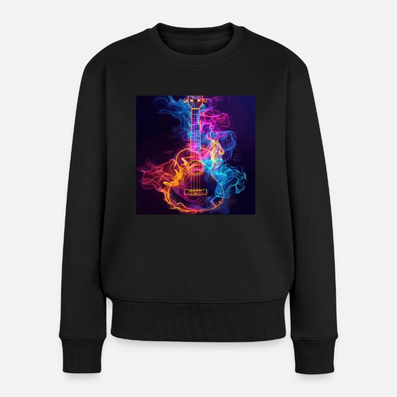 Ukulele - Frauen Premium Bio Pullover - Schwarz
