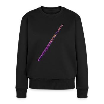 Querflöte - Frauen Premium Bio Pullover - Schwarz - Vorne - Julia (174cm)