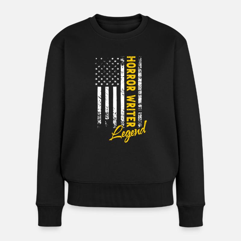 Horrorautor Legende - Frauen Premium Bio Pullover - Schwarz