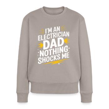 Electrician Electronics Technician Craftsman Profession Saying - Women's Premium Organic Jumper - taupe - Front - Julia (174cm)