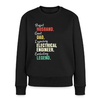 Elektroingenieur Papa - Frauen Premium Bio Pullover - Schwarz - Vorne - Julia (174cm)