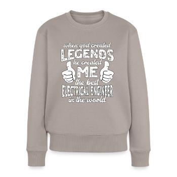 Bester Elektroingenieur Legende - Frauen Premium Bio Pullover - Taupe - Vorne - Julia (174cm)