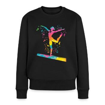 Gymnaste Poutre Gymnastique Artistique - Pull Premium bio Femme - noir - Devant - Julia (174cm)