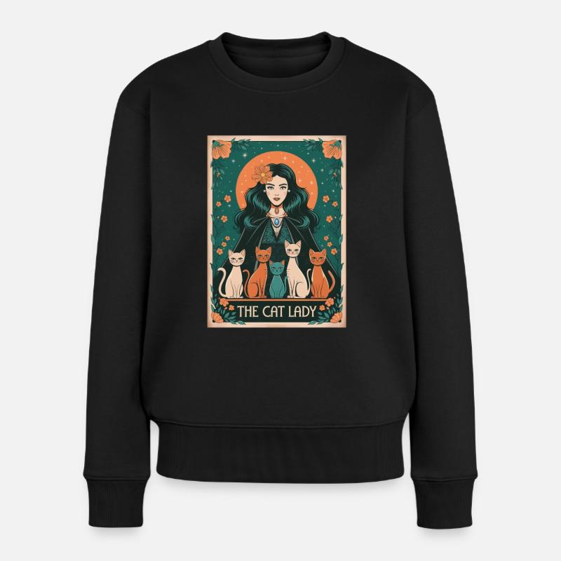Tarotkarte - Frauen Premium Bio Pullover - Schwarz