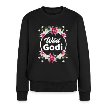 Tolle Godi Wöd Godi Patentante Österreich Sprüche - Frauen Premium Bio Pullover - Schwarz - Vorne - Julia (174cm)