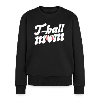 Retro Maman Joueuse De T-Ball Fan De Baseball - Pull Premium bio Femme - noir - Devant - Julia (174cm)