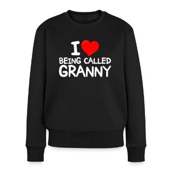 Lustige Idee für Omas Ich liebe es, Oma genannt zu werden - Frauen Premium Bio Pullover - Schwarz - Vorne - Julia (174cm)