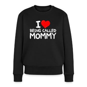 Lustige Idee für Mütter Ich liebe es, Mama genannt zu werden - Frauen Premium Bio Pullover - Schwarz - Vorne - Julia (174cm)