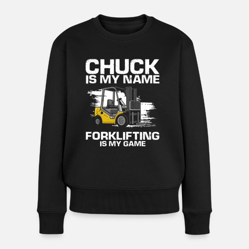 Warehouse workers for forklift drivers and forklifts - Women's Premium Organic Jumper - black