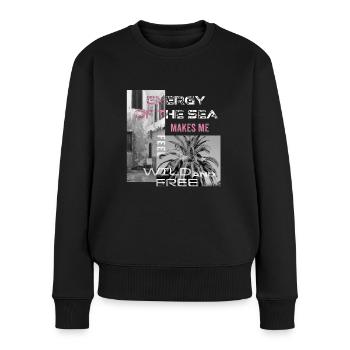 Energy of the sea - Frauen Premium Bio Pullover - Schwarz - Vorne - Julia (174cm)